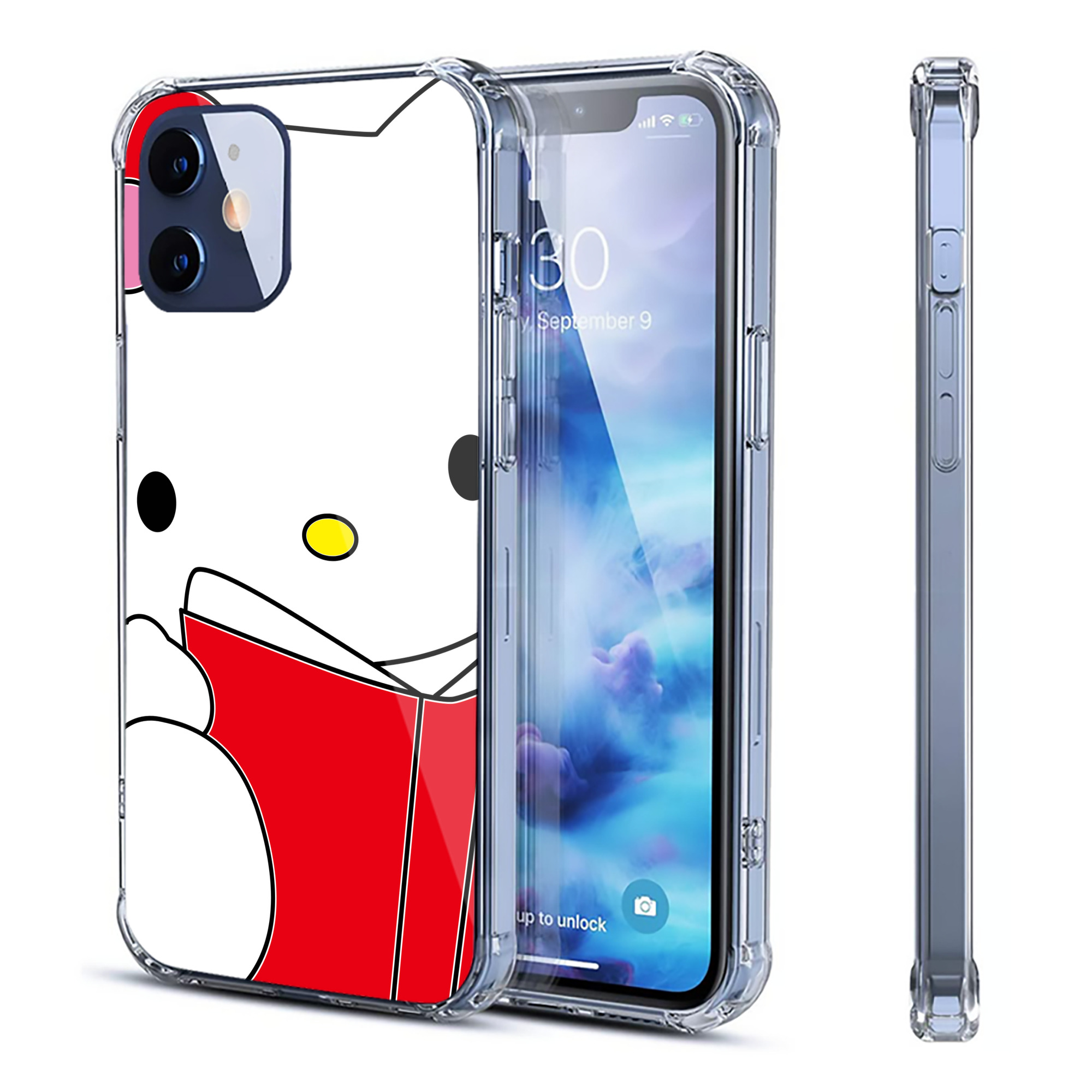 （画像用） Hello Kitty ハローキティ 【iPhone 12シリーズ対応】透明スマホケース（クリアソフトケース）
